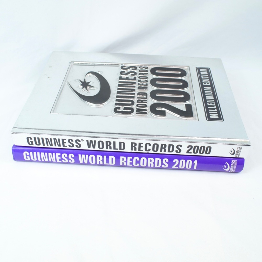 Vintage Guiness Book of World Records 2000 + 2001 Hardcover Book Bundle